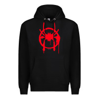 Black spiderverse miles symbol tag t shirt Premium Hoodie - artisFamous