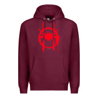 Burgundy spiderverse miles symbol tag t shirt Premium Hoodie - artisFamous