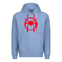 Colony Blue spiderverse miles symbol tag t shirt Premium Hoodie - artisFamous