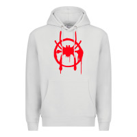 Dove Grey spiderverse miles symbol tag t shirt Premium Hoodie - artisFamous