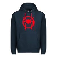 Navy spiderverse miles symbol tag t shirt Premium Hoodie - artisFamous