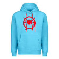Ocean Blue spiderverse miles symbol tag t shirt Premium Hoodie - artisFamous