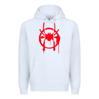White spiderverse miles symbol tag t shirt Premium Hoodie - artisFamous