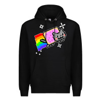 Black nyan cat t shirt Premium Hoodie - artisFamous