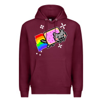 Burgundy nyan cat t shirt Premium Hoodie - artisFamous