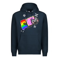 Navy nyan cat t shirt Premium Hoodie - artisFamous