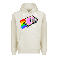 Oatmeal Heather nyan cat t shirt Premium Hoodie - artisFamous