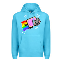 Ocean Blue nyan cat t shirt Premium Hoodie - artisFamous