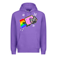 Purple nyan cat t shirt Premium Hoodie - artisFamous