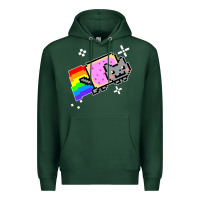 Sports Green nyan cat t shirt Premium Hoodie - artisFamous