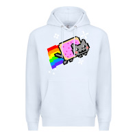 White nyan cat t shirt Premium Hoodie - artisFamous