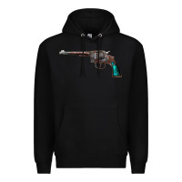 Black Revolver Handgun Premium Hoodie - artisFamous