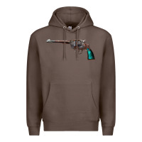 Coffee Revolver Handgun Premium Hoodie - artisFamous