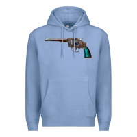 Colony Blue Revolver Handgun Premium Hoodie - artisFamous