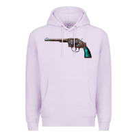 Lilac Revolver Handgun Premium Hoodie - artisFamous
