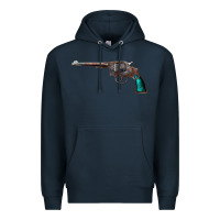 Navy Revolver Handgun Premium Hoodie - artisFamous