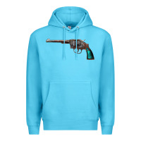 Ocean Blue Revolver Handgun Premium Hoodie - artisFamous