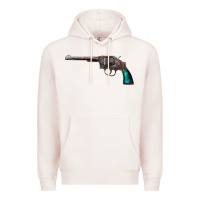 Pale Pink Revolver Handgun Premium Hoodie - artisFamous