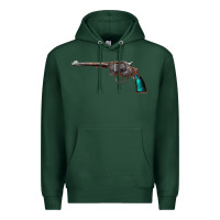 Sports Green Revolver Handgun Premium Hoodie - artisFamous
