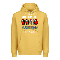 Antique Gold a.mong us it's o.kay to be different autism awareness t shirt Premium Hoodie - artisFamous