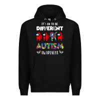 Black a.mong us it's o.kay to be different autism awareness t shirt Premium Hoodie - artisFamous