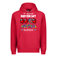 Cardinal a.mong us it's o.kay to be different autism awareness t shirt Premium Hoodie - artisFamous