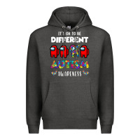 Charcoal Heather a.mong us it's o.kay to be different autism awareness t shirt Premium Hoodie - artisFamous