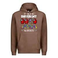 Chestnut a.mong us it's o.kay to be different autism awareness t shirt Premium Hoodie - artisFamous