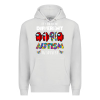 Dove Grey a.mong us it's o.kay to be different autism awareness t shirt Premium Hoodie - artisFamous