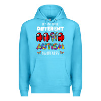 Ocean Blue a.mong us it's o.kay to be different autism awareness t shirt Premium Hoodie - artisFamous