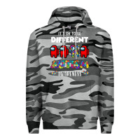 Slate Camo a.mong us it's o.kay to be different autism awareness t shirt Premium Hoodie - artisFamous