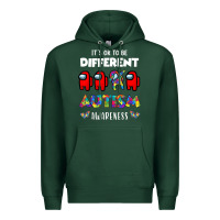 Sports Green a.mong us it's o.kay to be different autism awareness t shirt Premium Hoodie - artisFamous