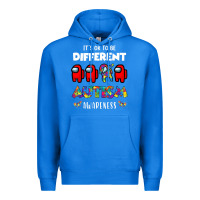 True Royal a.mong us it's o.kay to be different autism awareness t shirt Premium Hoodie - artisFamous