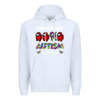 White a.mong us it's o.kay to be different autism awareness t shirt Premium Hoodie - artisFamous