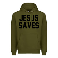 Army Green jesus saves christian faith trust in god lord christ Premium Hoodie - artisFamous