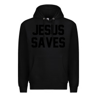 Black jesus saves christian faith trust in god lord christ Premium Hoodie - artisFamous