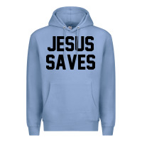 Colony Blue jesus saves christian faith trust in god lord christ Premium Hoodie - artisFamous