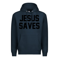 Navy jesus saves christian faith trust in god lord christ Premium Hoodie - artisFamous