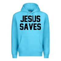 Ocean Blue jesus saves christian faith trust in god lord christ Premium Hoodie - artisFamous