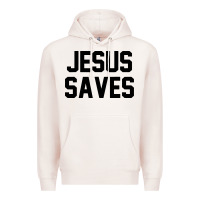Pale Pink jesus saves christian faith trust in god lord christ Premium Hoodie - artisFamous