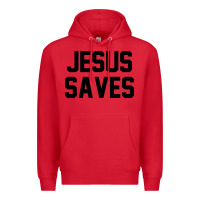 Red jesus saves christian faith trust in god lord christ Premium Hoodie - artisFamous