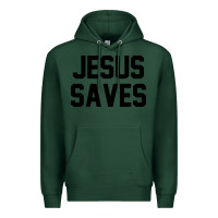 Sports Green jesus saves christian faith trust in god lord christ Premium Hoodie - artisFamous