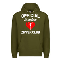 Army Green open heart surgery zipper club bypass get well recovery gift Premium Hoodie - artisFamous