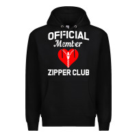 Black open heart surgery zipper club bypass get well recovery gift Premium Hoodie - artisFamous