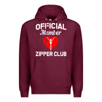 Burgundy open heart surgery zipper club bypass get well recovery gift Premium Hoodie - artisFamous