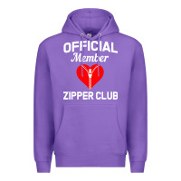 Purple open heart surgery zipper club bypass get well recovery gift Premium Hoodie - artisFamous