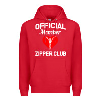 Red open heart surgery zipper club bypass get well recovery gift Premium Hoodie - artisFamous