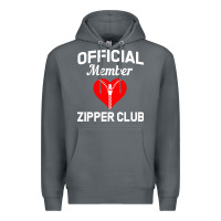Rock open heart surgery zipper club bypass get well recovery gift Premium Hoodie - artisFamous