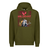 Army Green valorant gaming design Premium Hoodie - artisFamous