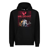 Black valorant gaming design Premium Hoodie - artisFamous